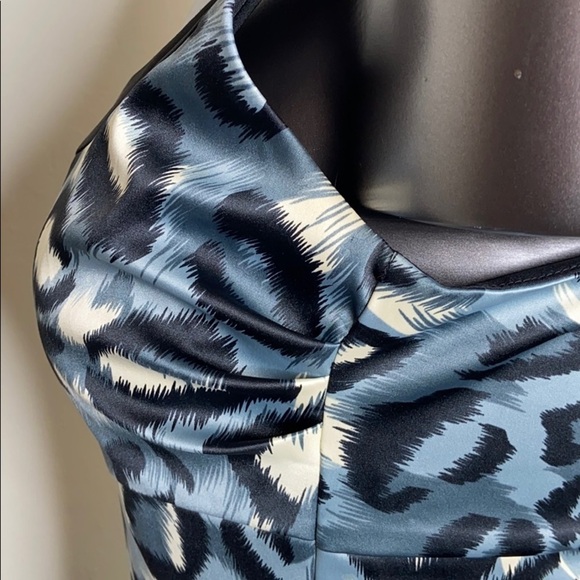 Donna Rico Women’s Blue and Black Animal Graphic Print Sleeveless Mini Dress 10P - Picture 4 of 11